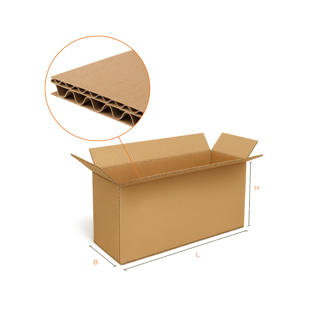 Caja de cartón estándar canal doble (miniatura)