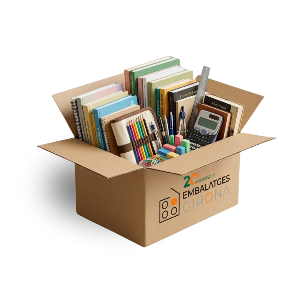 capsa de cartró per material escolar